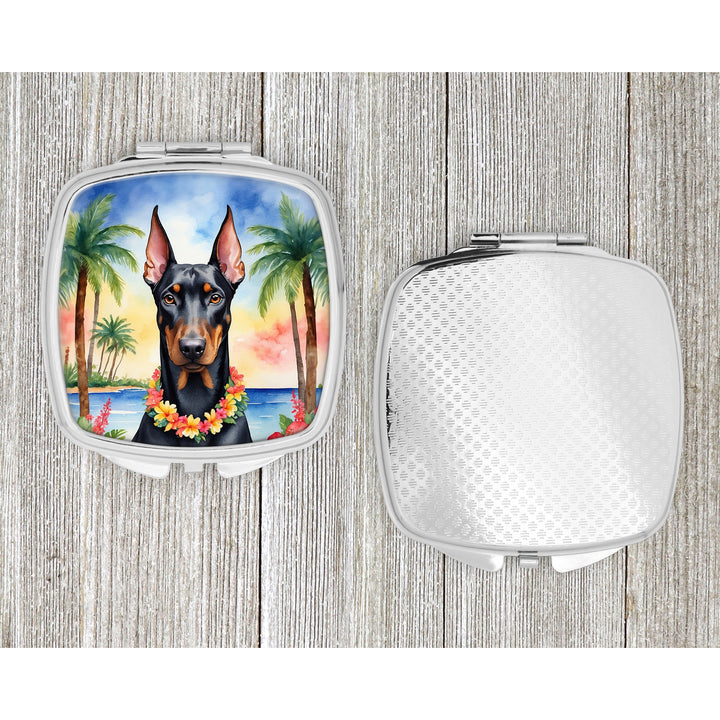 Doberman Pinscher Luau Compact Mirror Image 4