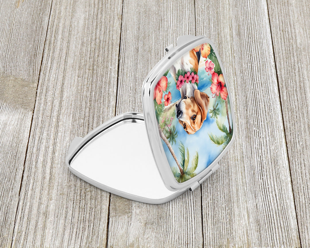 English Foxhound Luau Compact Mirror Image 2