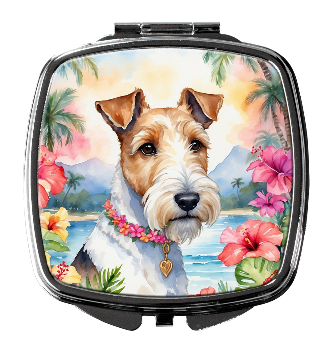 Fox Terrier Luau Compact Mirror Image 1