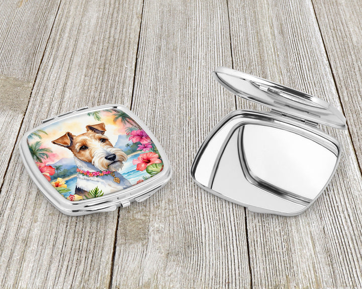 Fox Terrier Luau Compact Mirror Image 3