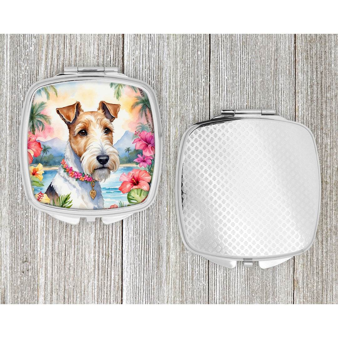 Fox Terrier Luau Compact Mirror Image 4