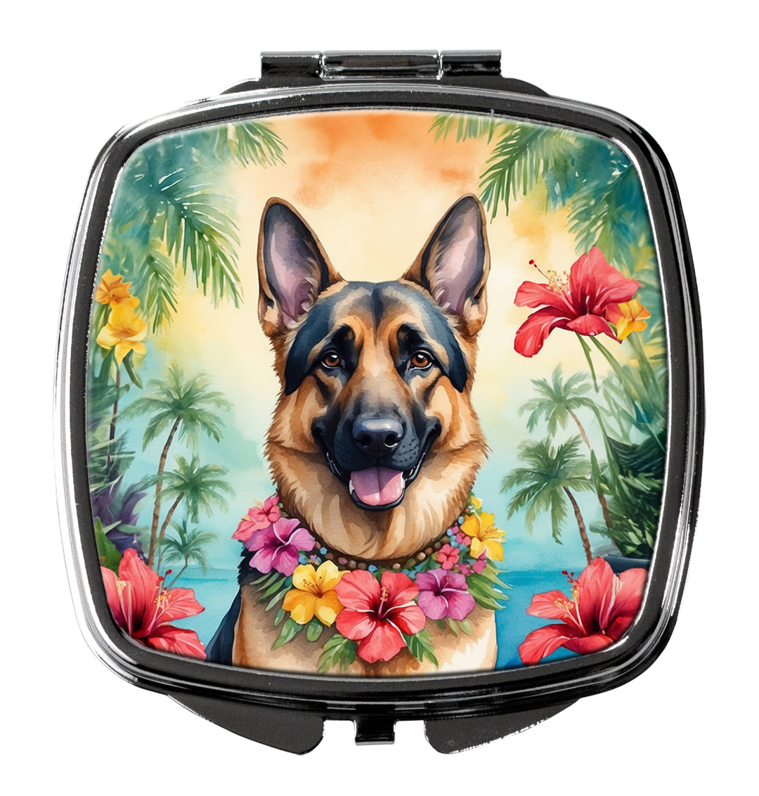 German Shepherd Luau Compact Mirror Image 1