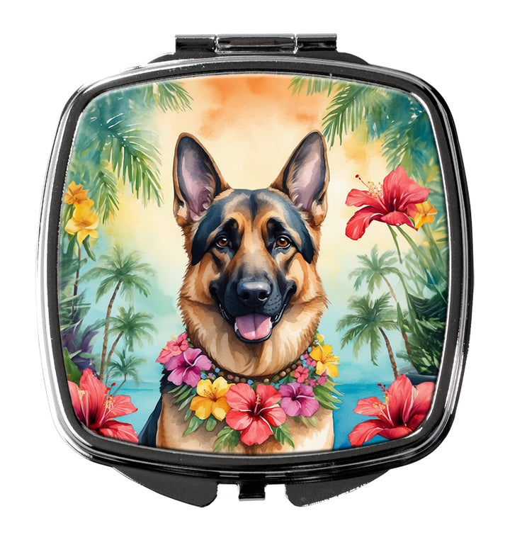 German Shepherd Luau Compact Mirror Image 1