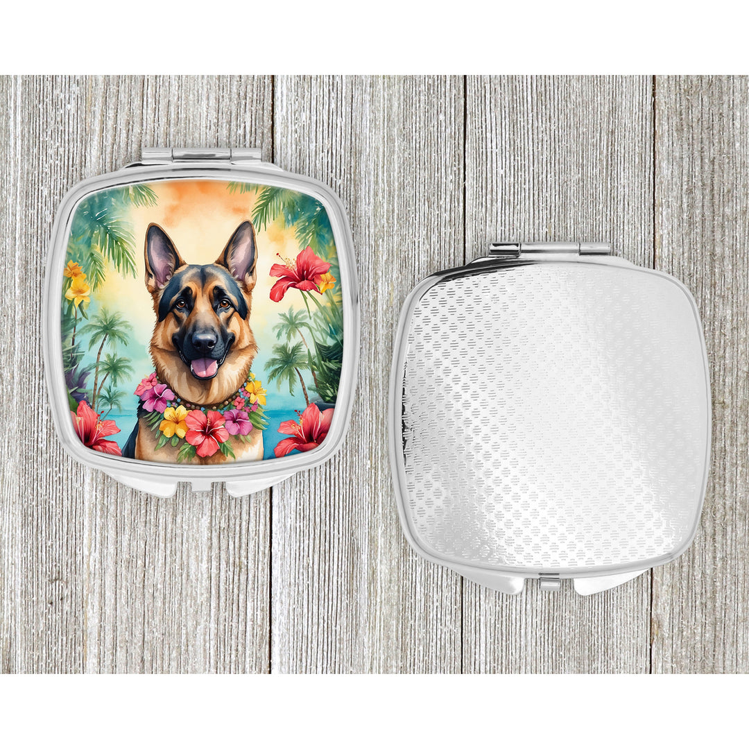 German Shepherd Luau Compact Mirror Image 4