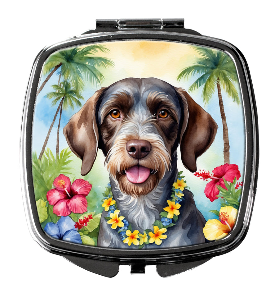German Wirehaired Pointer Luau Compact Mirror Image 1