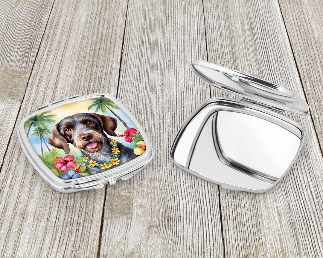 German Wirehaired Pointer Luau Compact Mirror Image 3