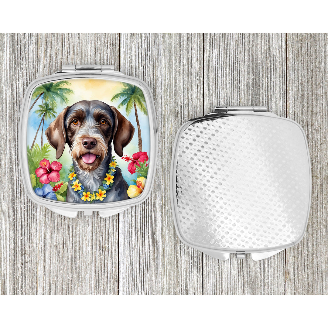 German Wirehaired Pointer Luau Compact Mirror Image 4