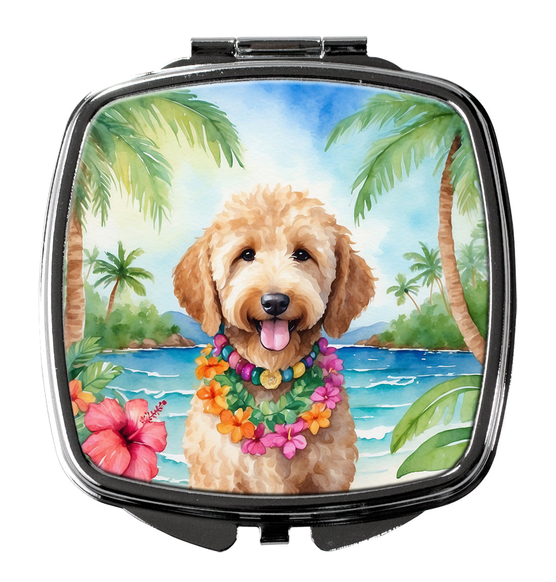 Goldendoodle Luau Compact Mirror Image 1