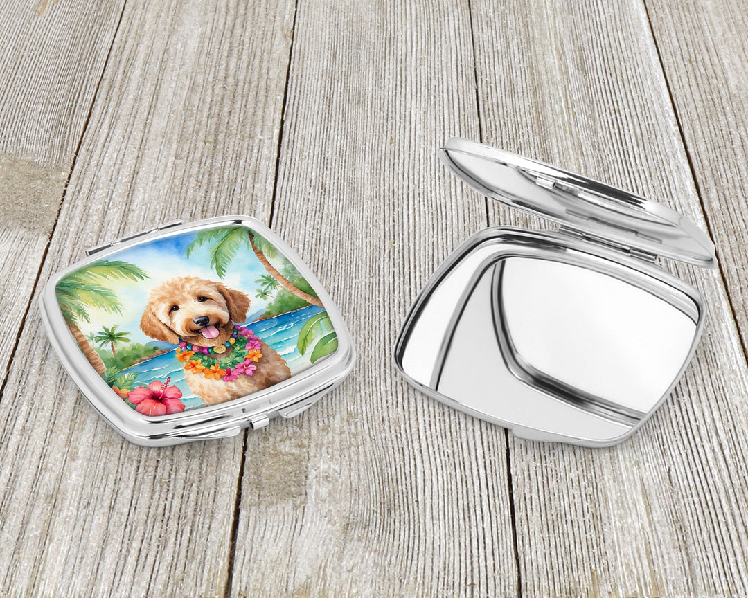 Goldendoodle Luau Compact Mirror Image 3