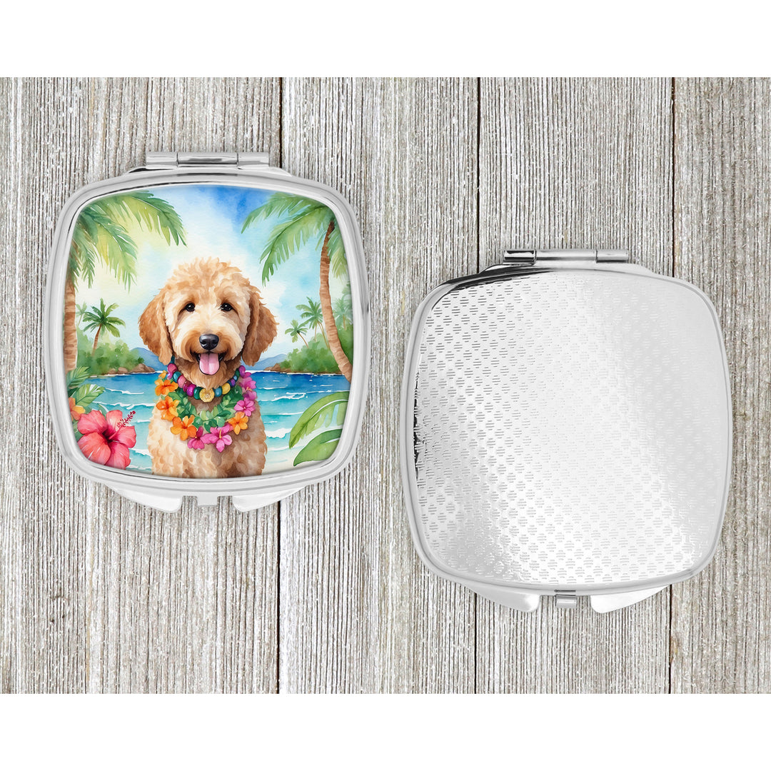 Goldendoodle Luau Compact Mirror Image 4