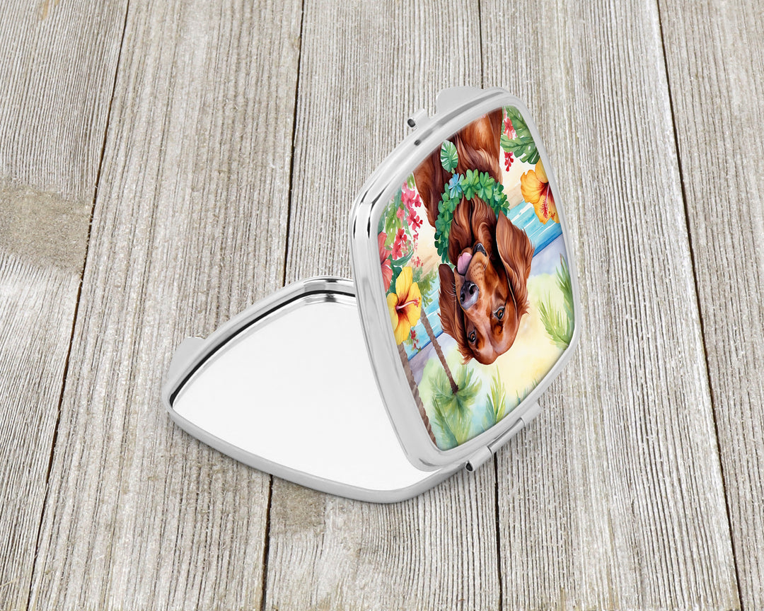 Irish Setter Luau Compact Mirror Image 2