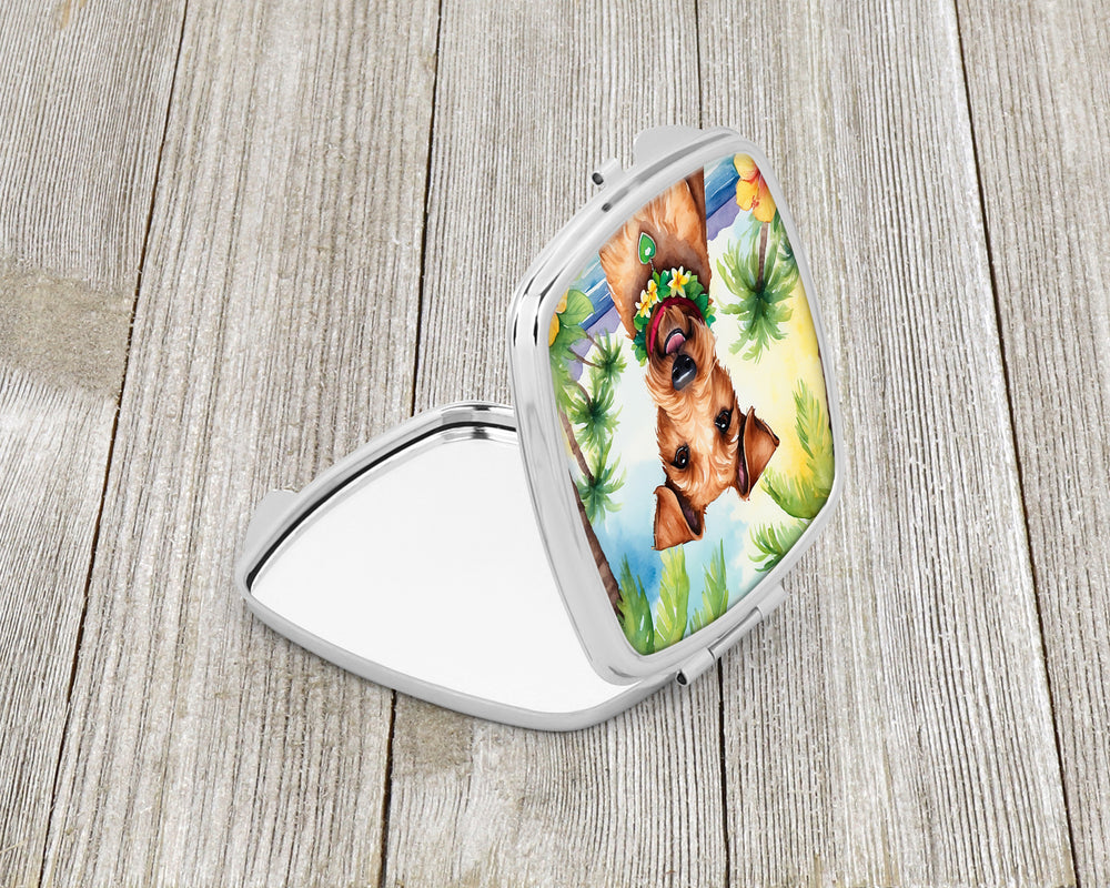 Irish Terrier Luau Compact Mirror Image 2