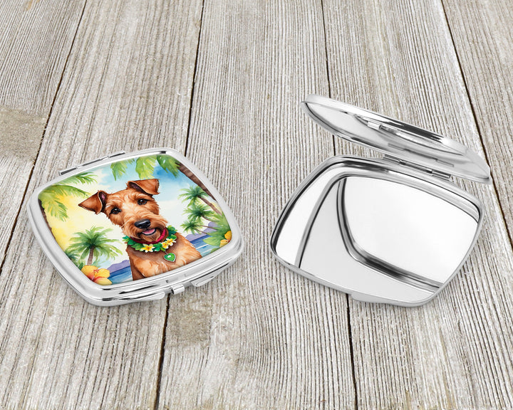 Irish Terrier Luau Compact Mirror Image 3