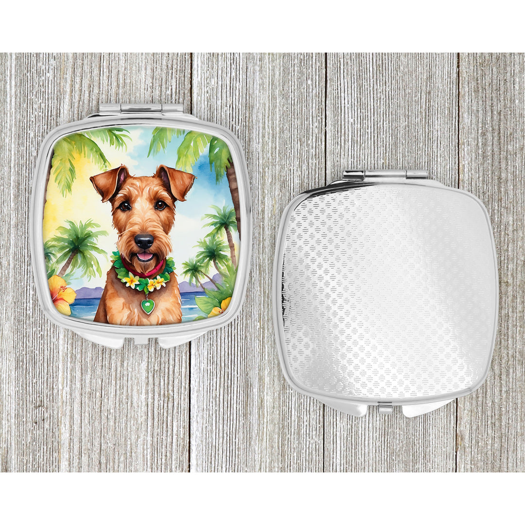 Irish Terrier Luau Compact Mirror Image 4