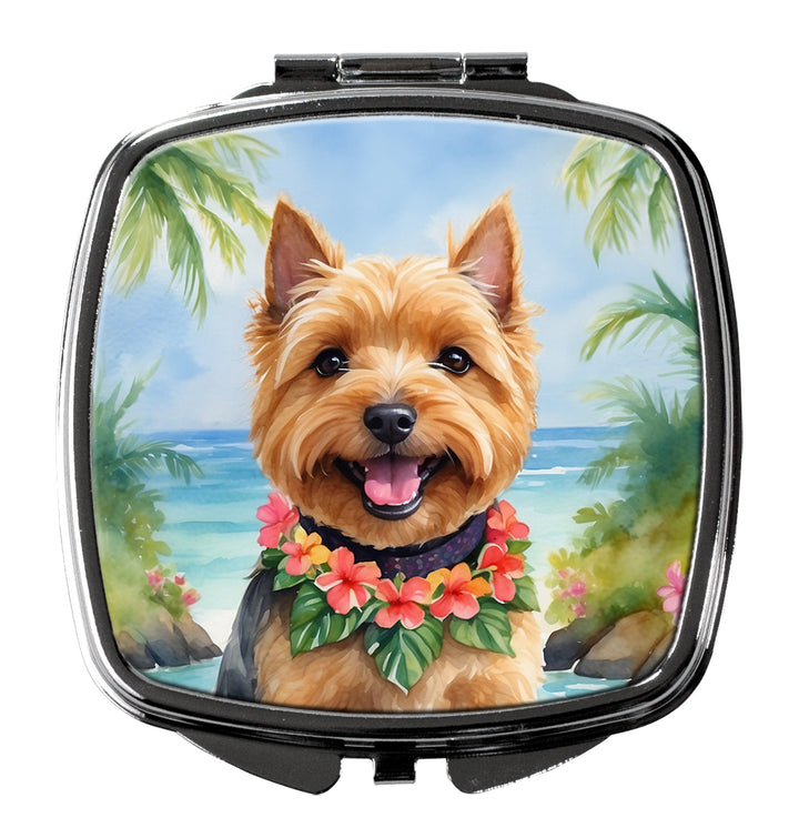 Norwich Terrier Luau Compact Mirror Image 1