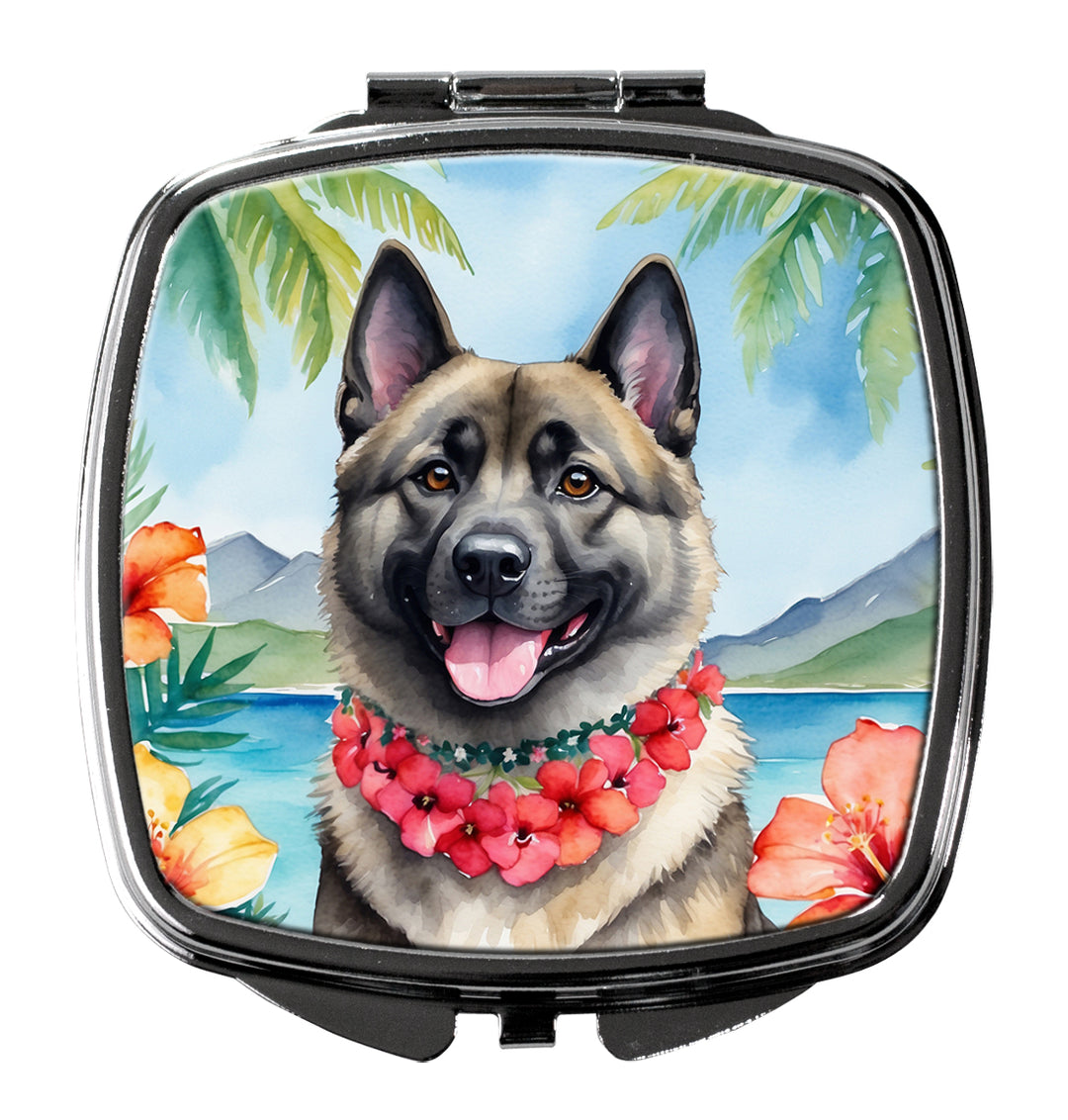 Norwegian Elkhound Luau Compact Mirror Image 1