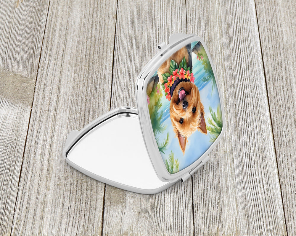 Norwich Terrier Luau Compact Mirror Image 2