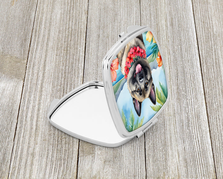 Norwegian Elkhound Luau Compact Mirror Image 2