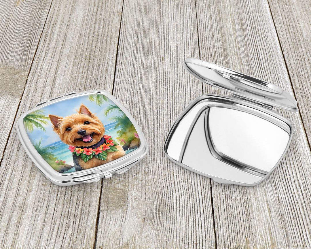 Norwich Terrier Luau Compact Mirror Image 3