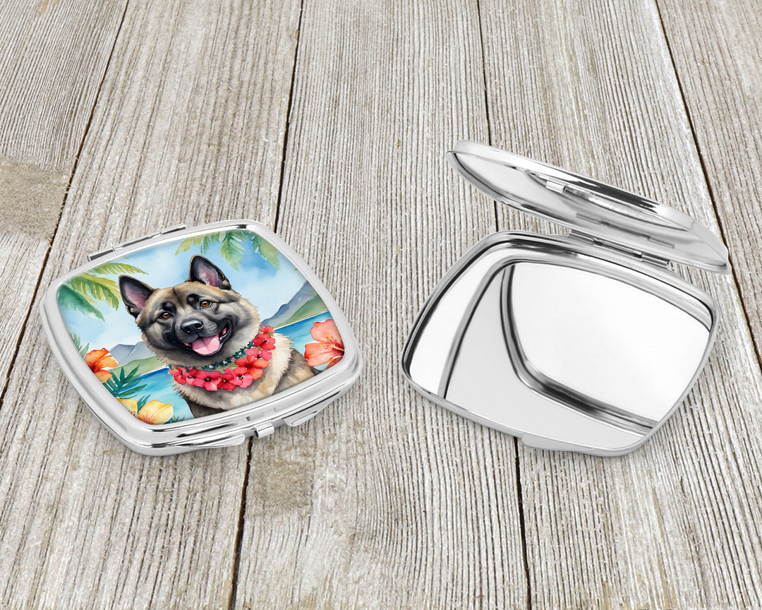 Norwegian Elkhound Luau Compact Mirror Image 3