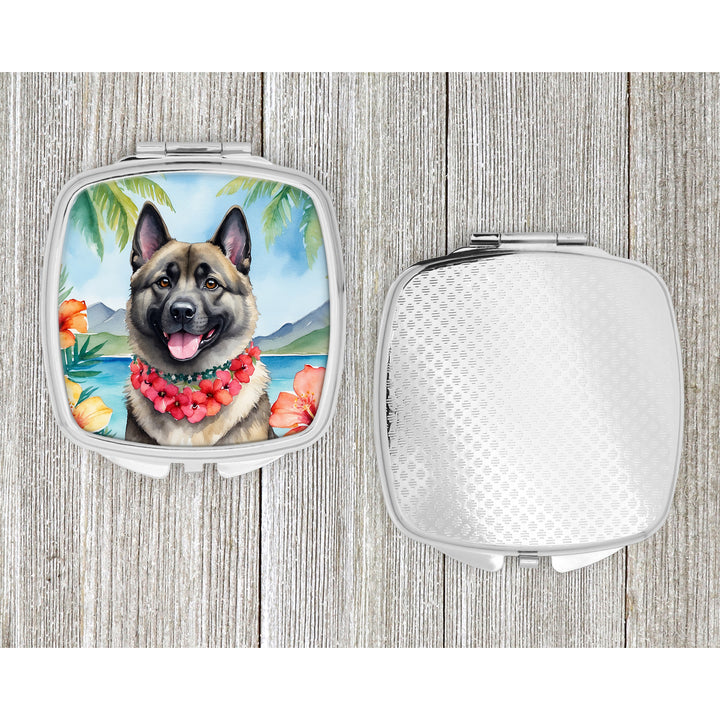 Norwegian Elkhound Luau Compact Mirror Image 4