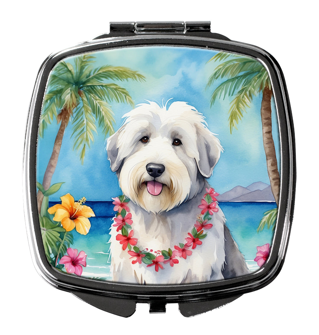 Old English Sheepdog Luau Compact Mirror Image 1