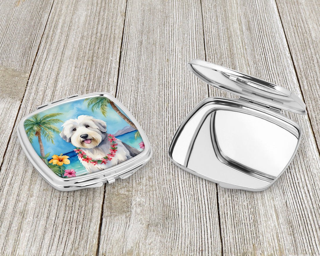 Old English Sheepdog Luau Compact Mirror Image 3