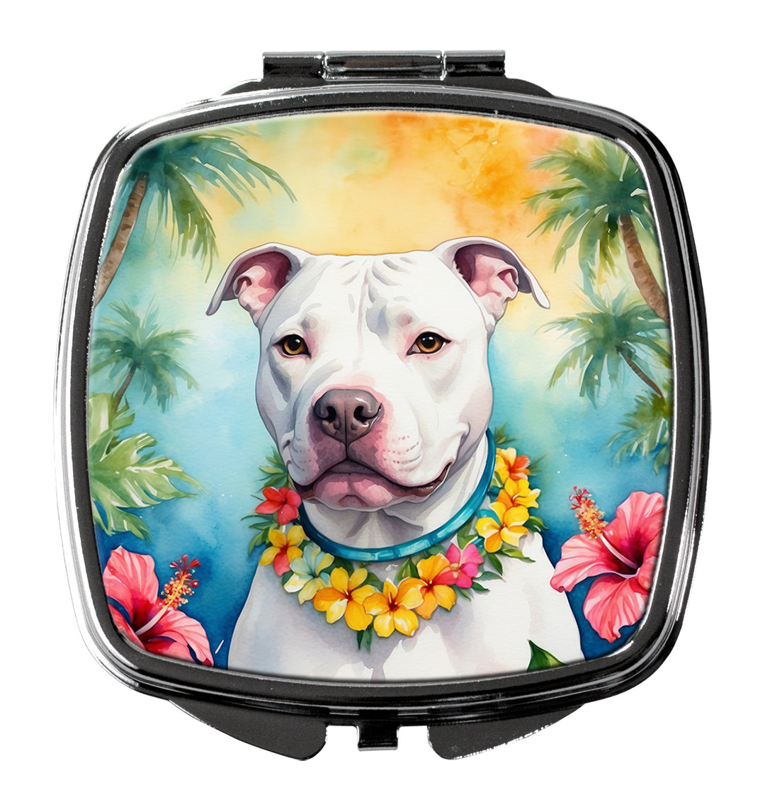 Pit Bull Terrier Luau Compact Mirror Image 1