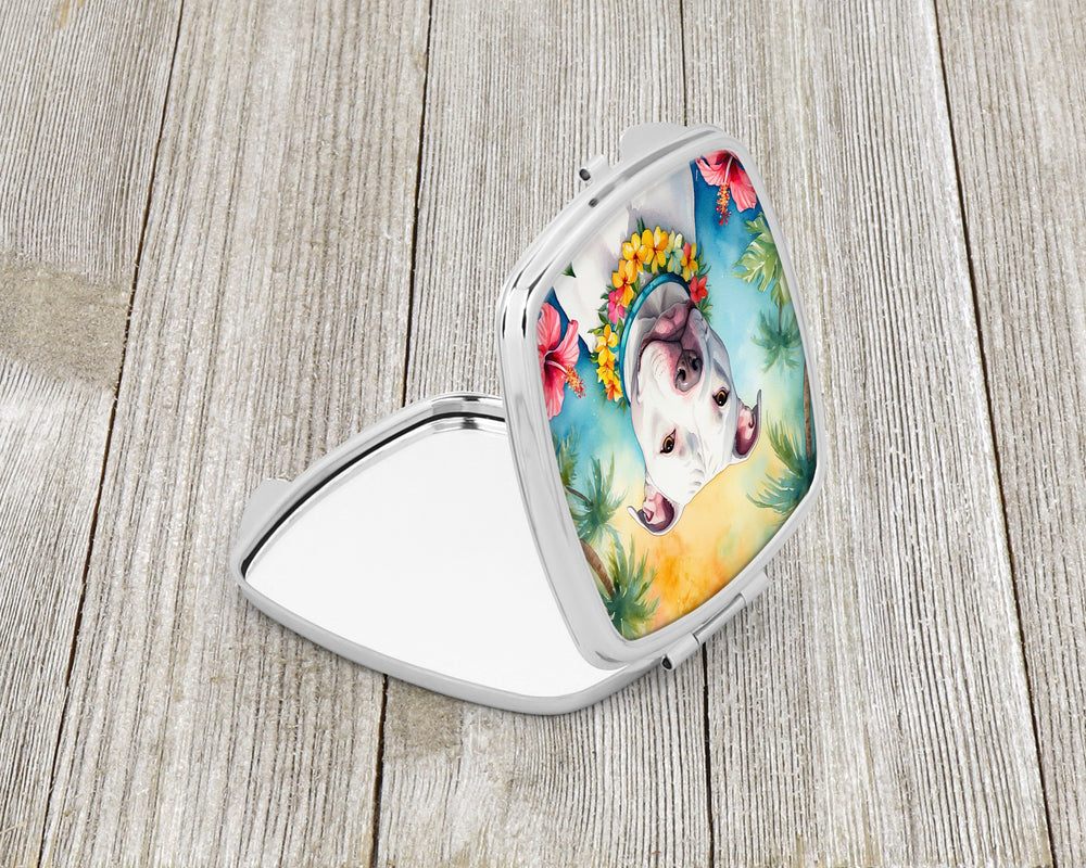 Pit Bull Terrier Luau Compact Mirror Image 2