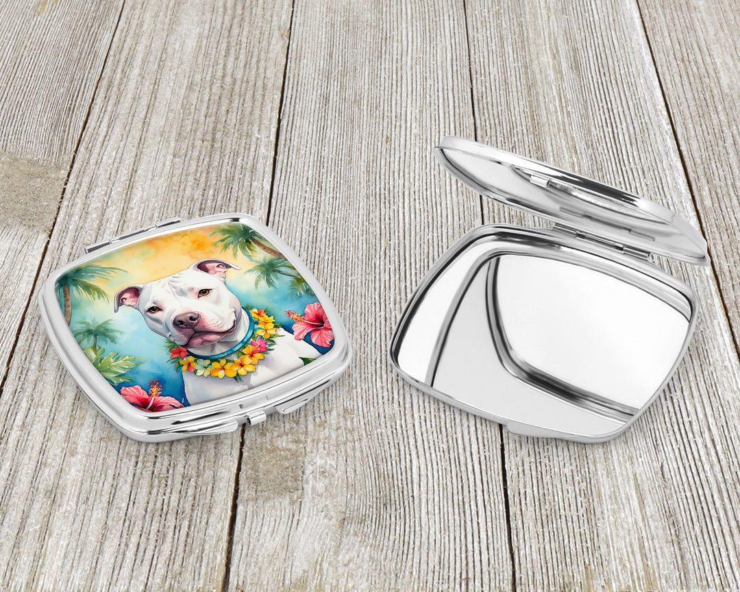 Pit Bull Terrier Luau Compact Mirror Image 3