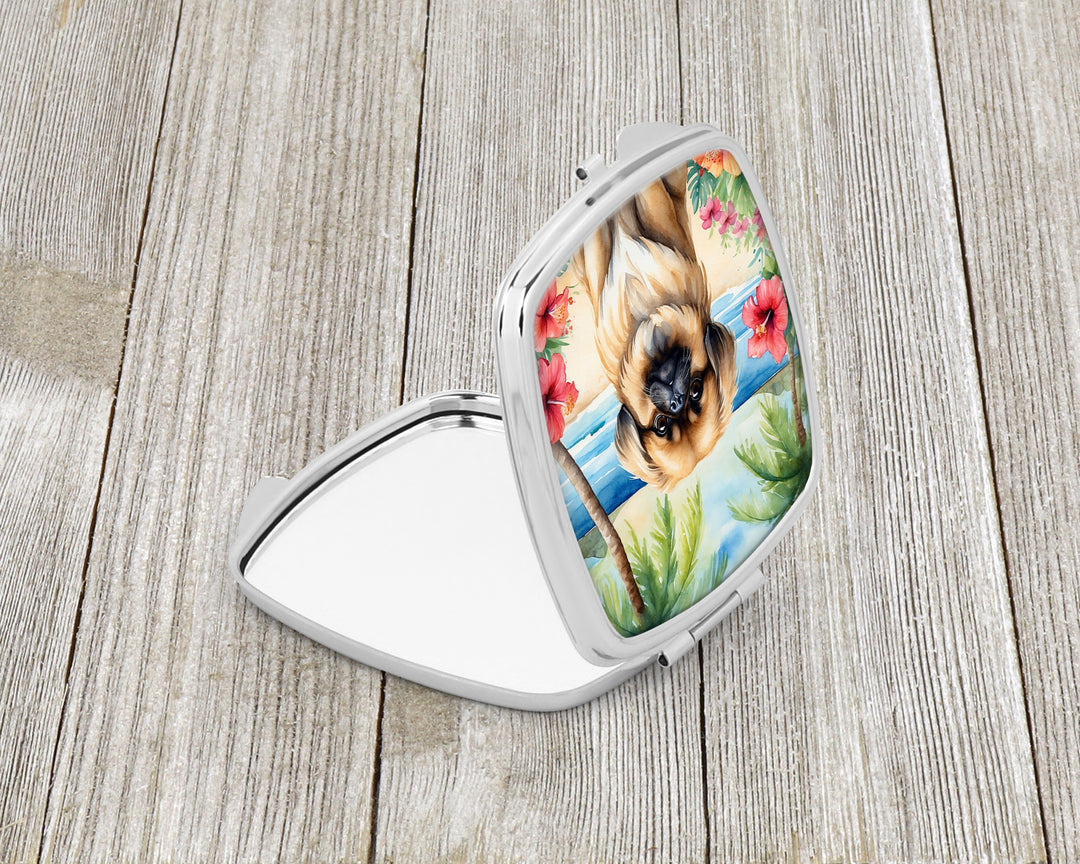 Pekingese Luau Compact Mirror Image 2