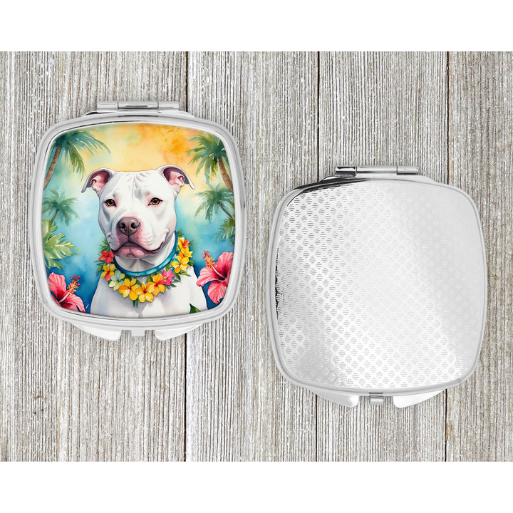 Pit Bull Terrier Luau Compact Mirror Image 4