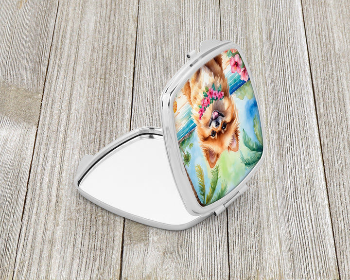 Pomeranian Luau Compact Mirror Image 2