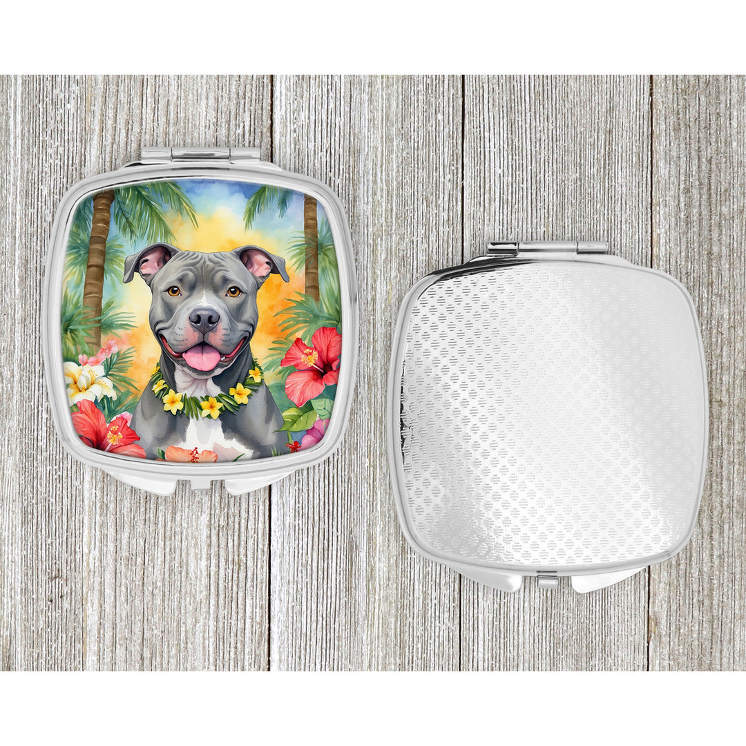 Pit Bull Terrier Luau Compact Mirror Image 4