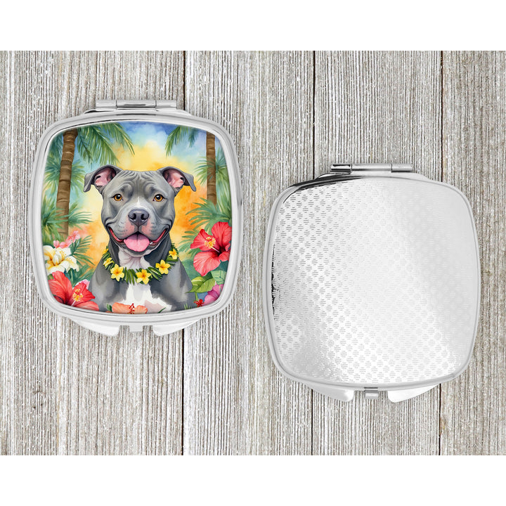 Pit Bull Terrier Luau Compact Mirror Image 4