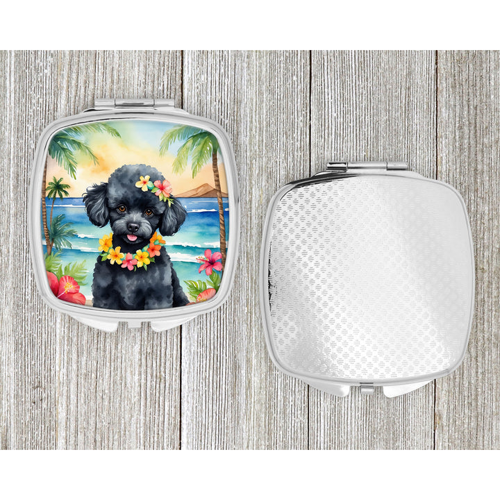 Black Poodle Luau Compact Mirror Image 4