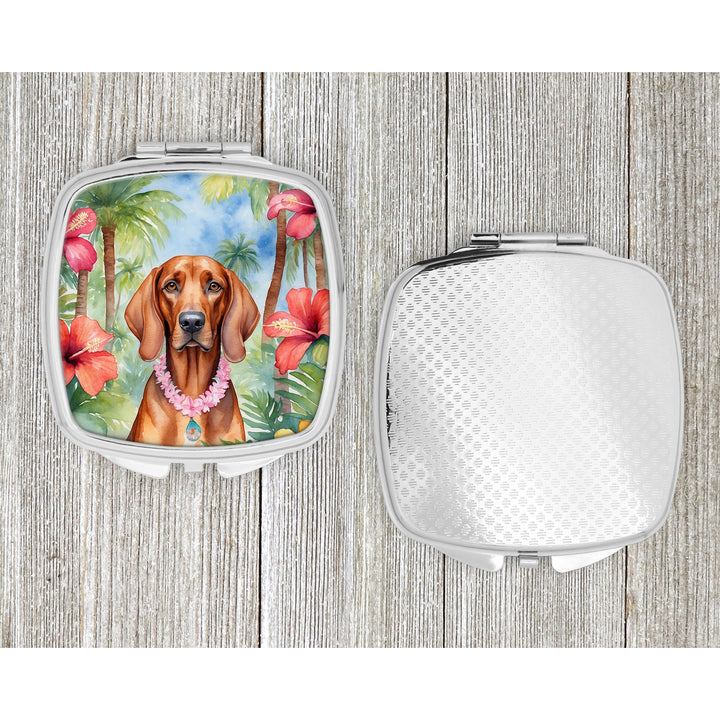 Redbone Coonhound Luau Compact Mirror Image 4