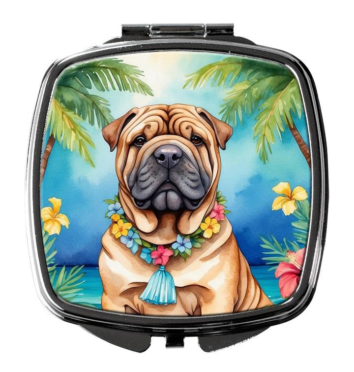 Shar Pei Luau Compact Mirror Image 1