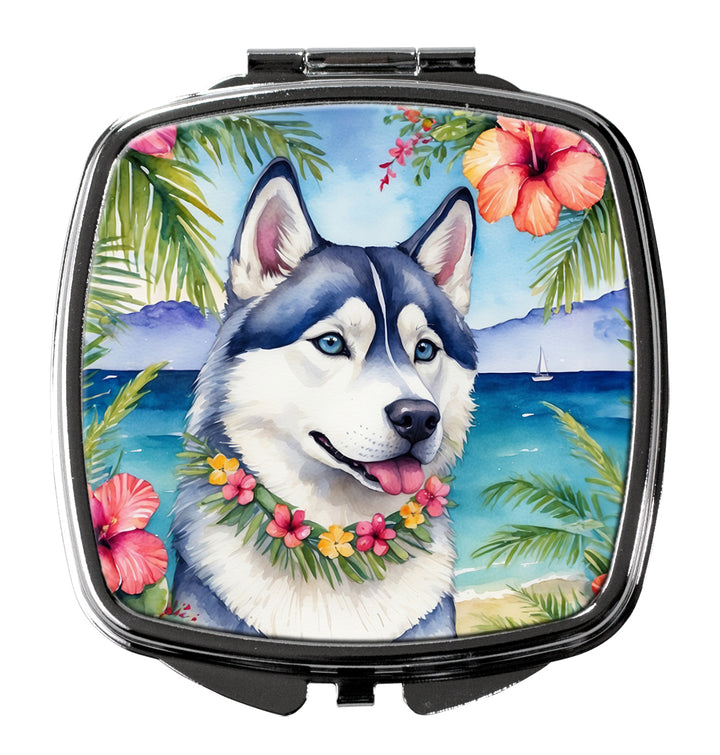 Siberian Husky Luau Compact Mirror Image 1