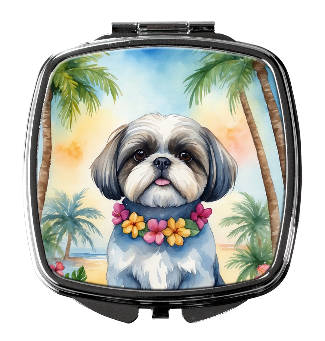 Shih Tzu Luau Compact Mirror Image 1