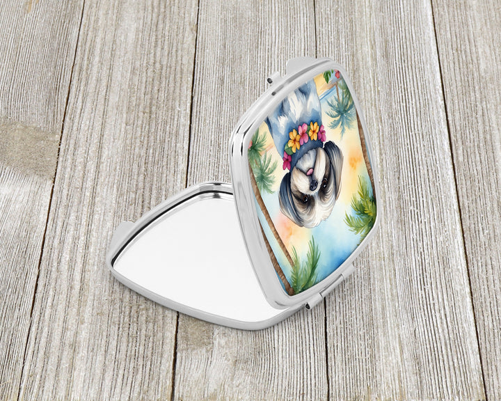 Shih Tzu Luau Compact Mirror Image 2