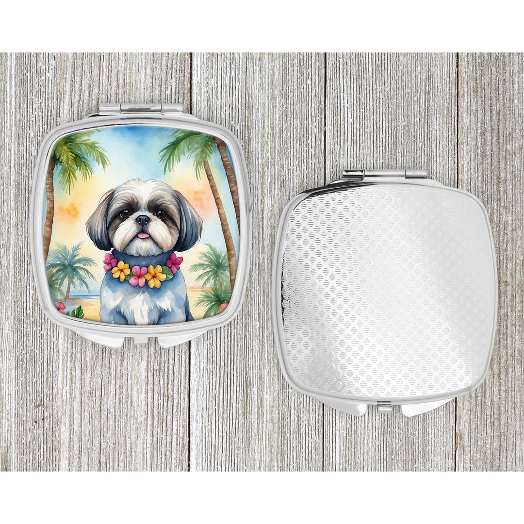 Shih Tzu Luau Compact Mirror Image 4