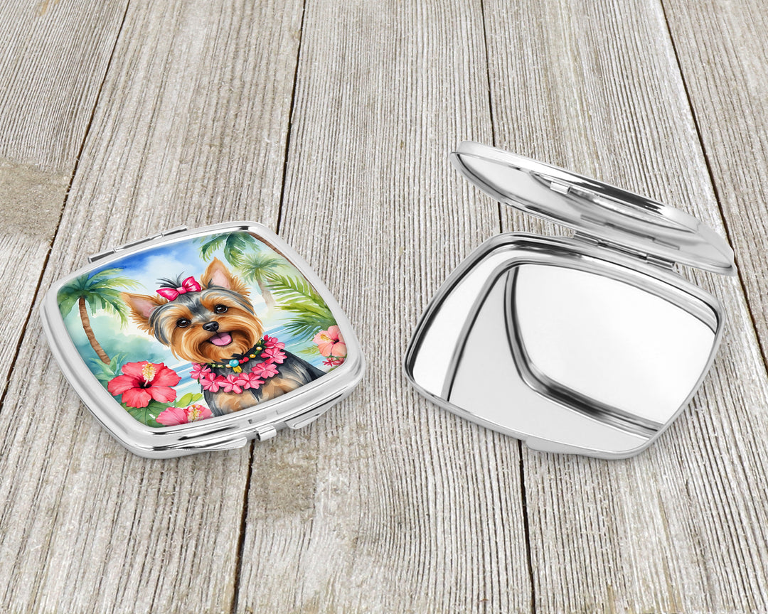 Yorkshire Terrier Luau Compact Mirror Image 3