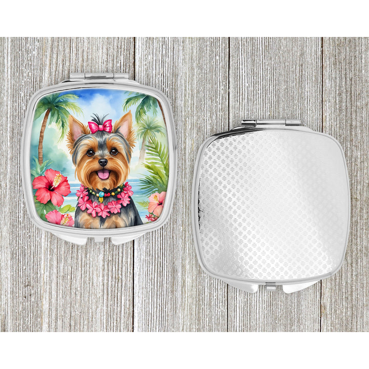 Yorkshire Terrier Luau Compact Mirror Image 4