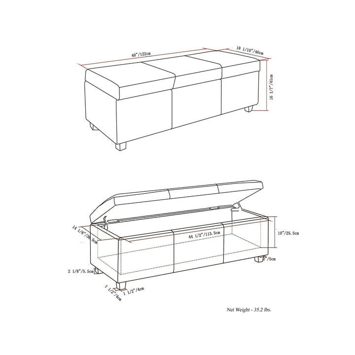 Avalon Storage Ottoman in Linen Image 11