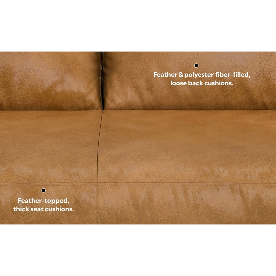 Morrison 89-inch Genuine Leather Sofa Comfortable Couch for 3 Padded Armrests Image 8