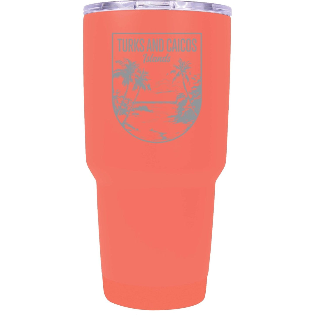 Turks and Caicos Islands Souvenir 24 oz Engraved Insulated Stainless Steel Tumbler Image 4