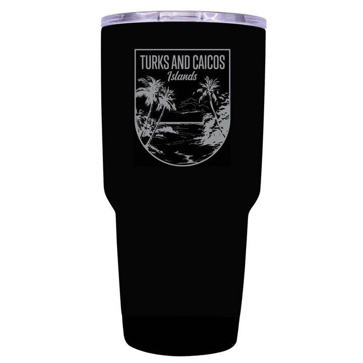 Turks and Caicos Islands Souvenir 24 oz Engraved Insulated Stainless Steel Tumbler Image 5