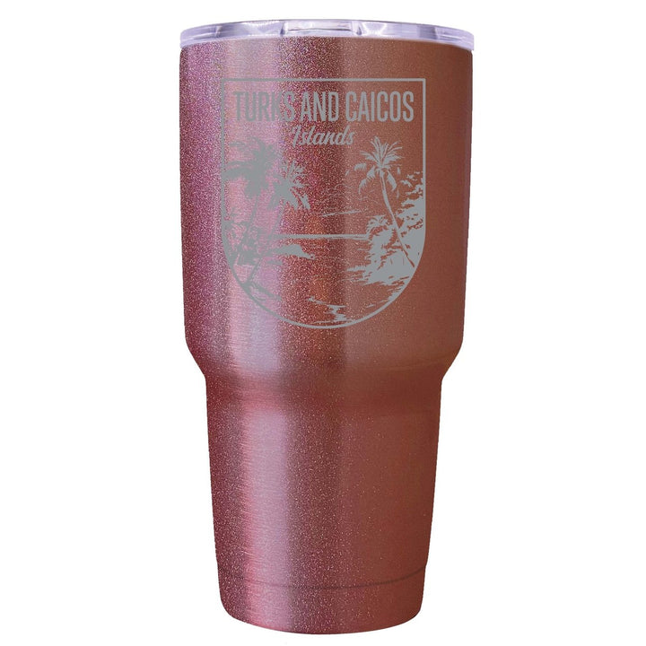 Turks and Caicos Islands Souvenir 24 oz Engraved Insulated Stainless Steel Tumbler Image 1