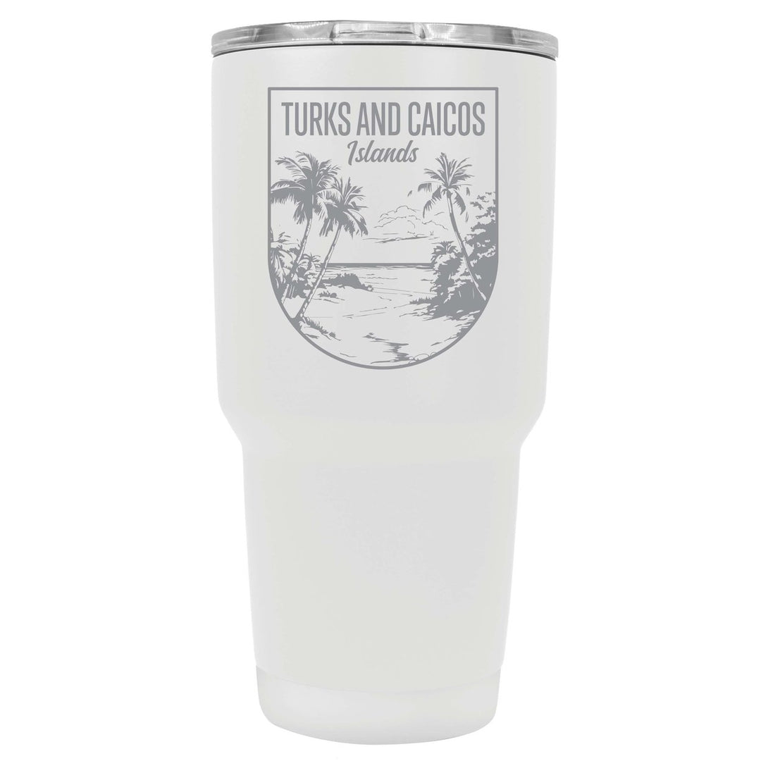 Turks and Caicos Islands Souvenir 24 oz Engraved Insulated Stainless Steel Tumbler Image 7